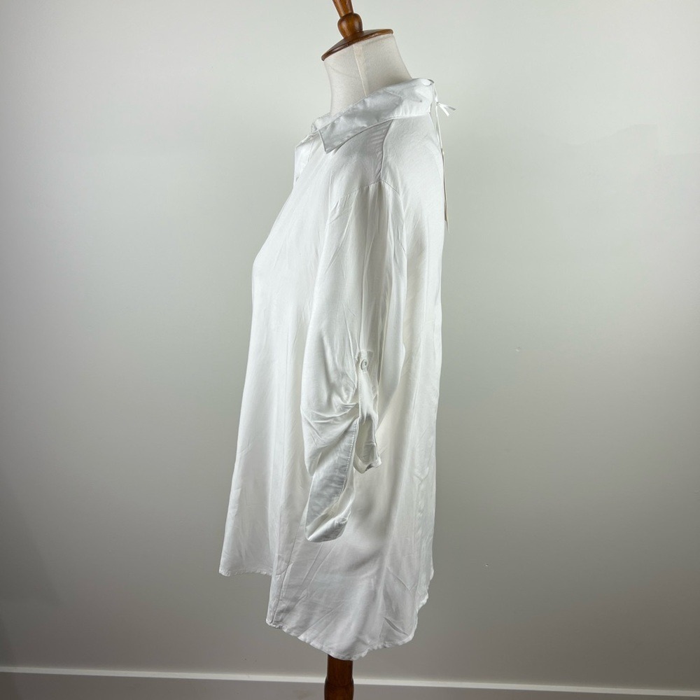 NWT White Oversized Cotton Button-Down Shirt Runs Small Hit the Cloth - Picture 10 of 11